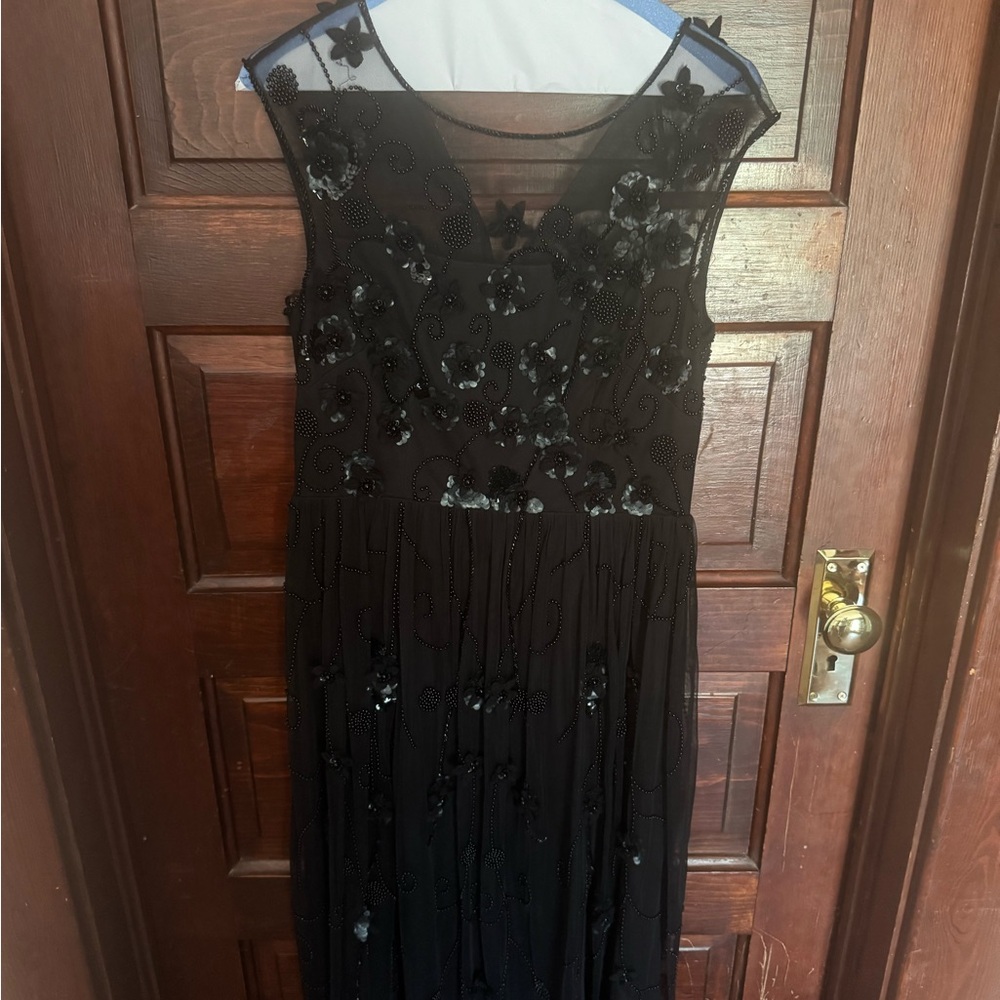 Johnny Was Black Floral Maxi Dress